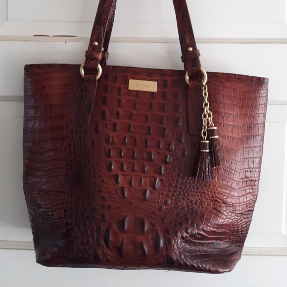 Brahmin Medium Asher Designer Tote Pecan Melbourne Shoulder Handbag